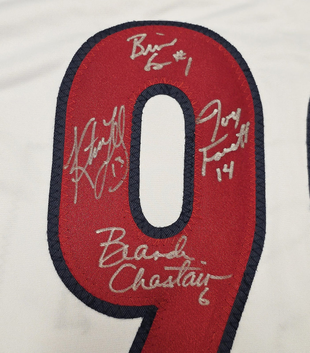 1999 Team USA Women's Soccer World Cup Champions Auto White Jersey 8 Sigs Hamm