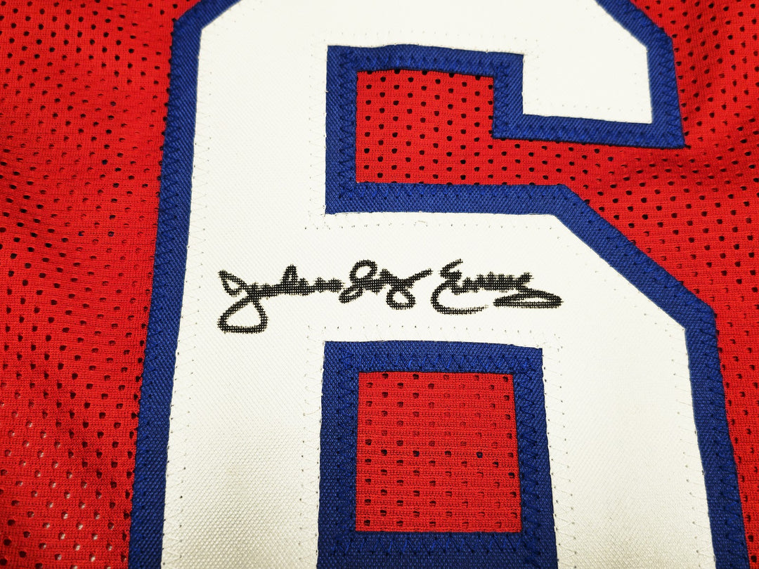 Philadelphia 76ers Julius "Dr. J" Erving Auto Signed Red Jersey Beckett Witness