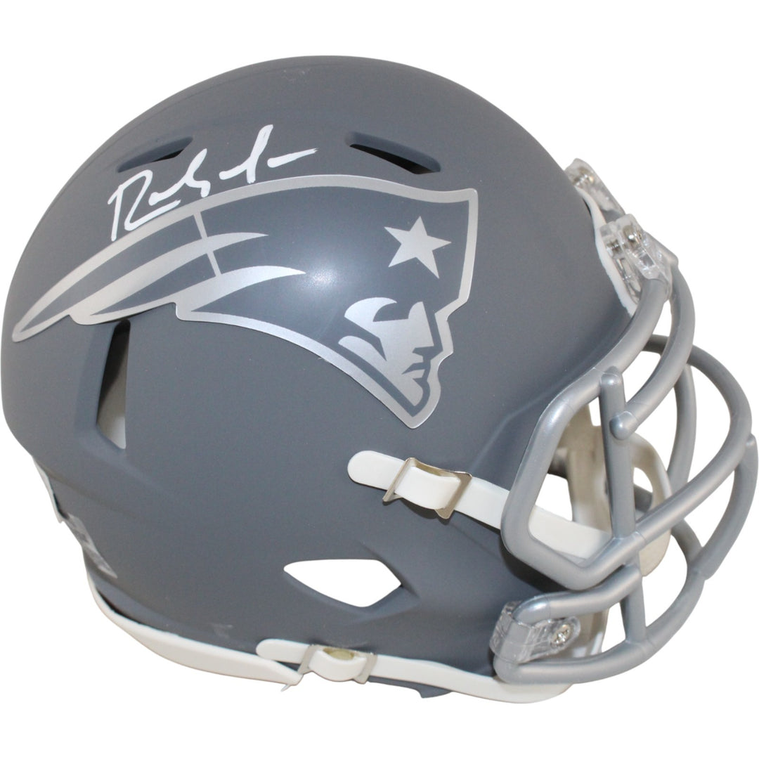 Randy Moss Autographed New England Patriots Slate Mini Helmet Beckett 53649