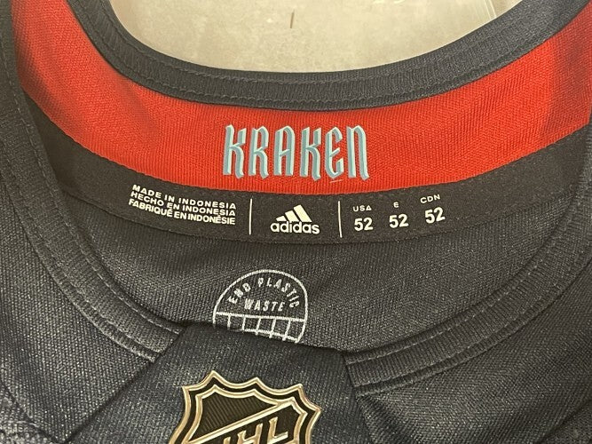 Shane Wright signed Seattle Kraken Authentic Navy Adidas- Upper/Deck/UDA Threads