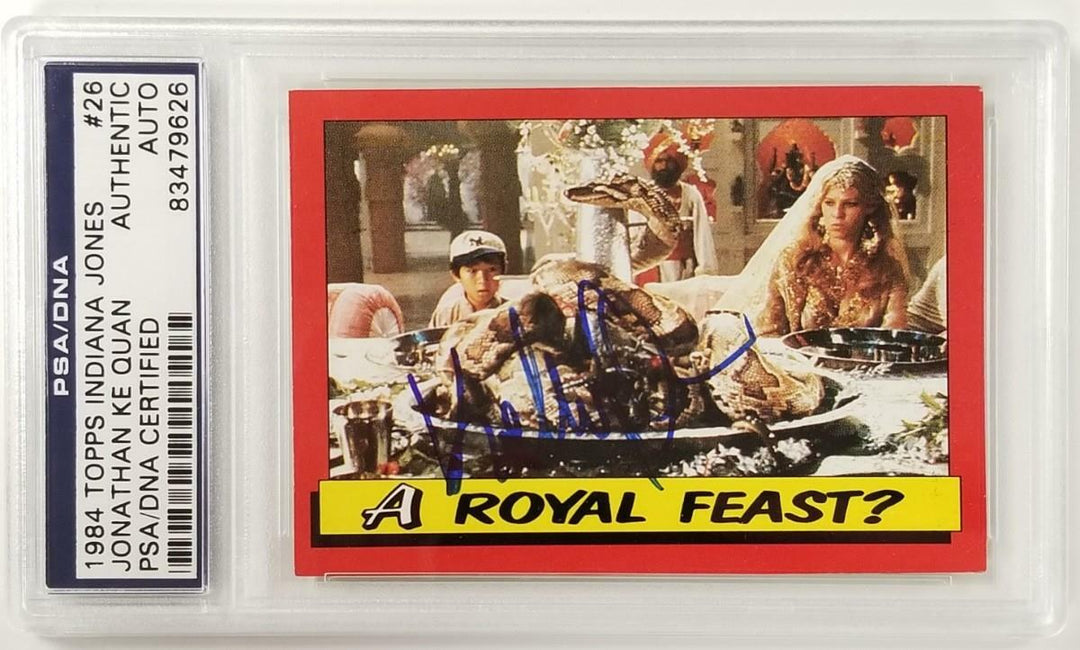 Jonathan Ke Quan signed 1984 Topps Indiana Jones #26 Royal Feast Card ~ PSA/DNA