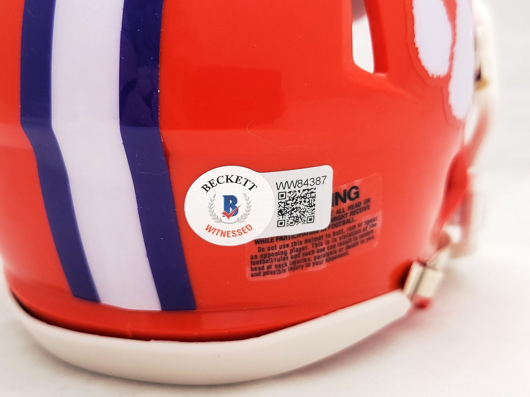Hunter Renfrow Signed Clemson Tigers Orange Speed Mini Helmet Beckett