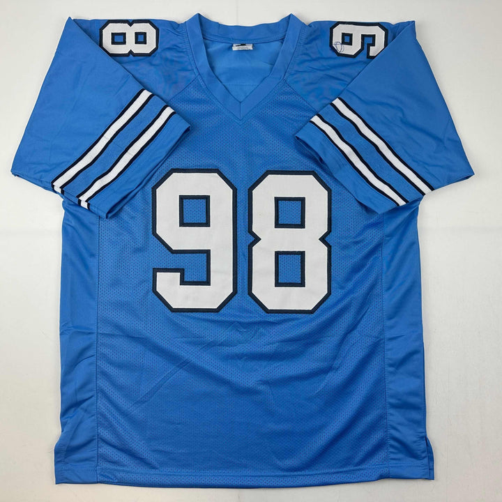 Facsimile Autographed Lawrence Taylor UNC North Carolina Blue Reprint Jersey XL