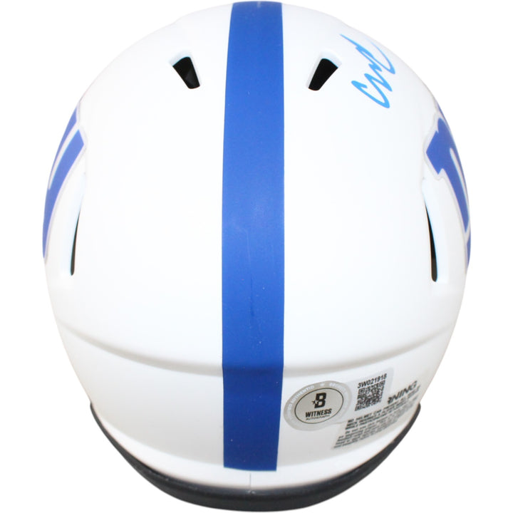 Abdul Carter Autographed New York Giants Lunar Mini Helmet Beckett Witness 51266