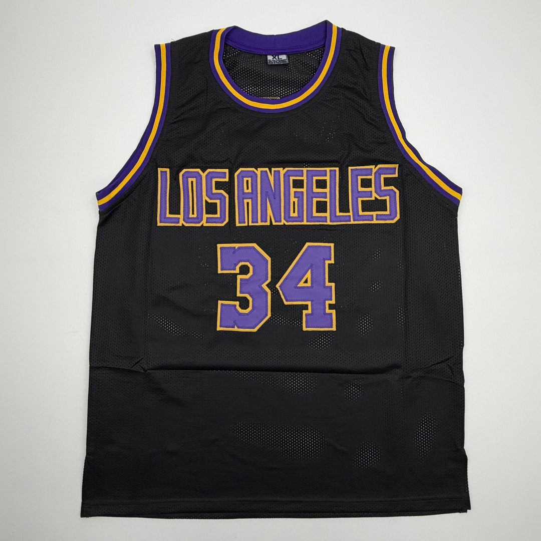 Signed SHAQUILLE SHAQ O'NEAL Los Angeles Black Jersey JSA COA Auto