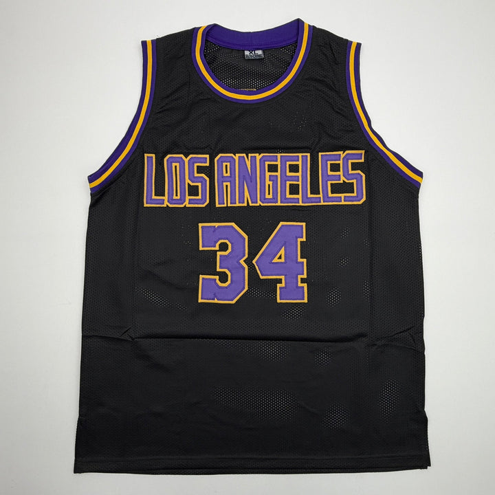 Signed SHAQUILLE SHAQ O'NEAL Los Angeles Black Jersey JSA COA Auto