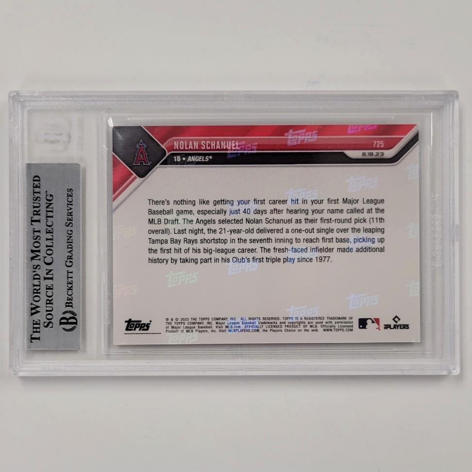 Nolan Schanuel 2023 Topps Now Rookie Call Up Debut signed RC card auto ~ BAS