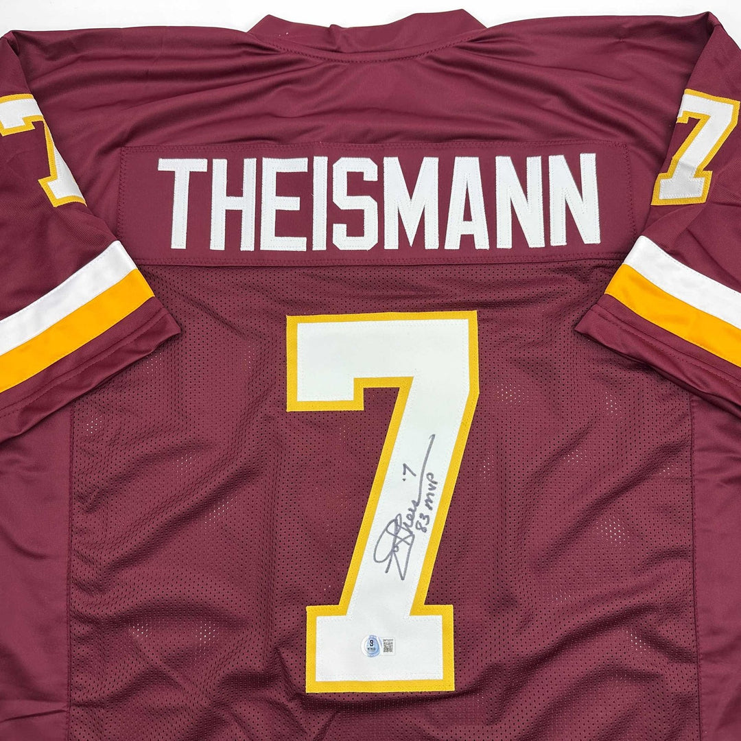 Signed JOE THEISMANN 83 MVP Washington Burgundy Jersey JSA COA Auto
