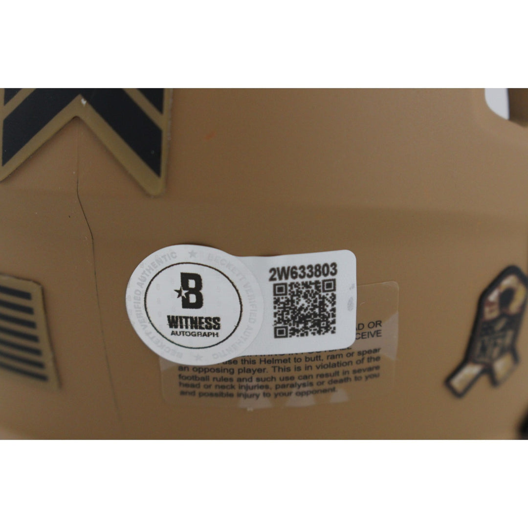 Mike Alstott Autographed Tampa Bay Buccaneers 23 STS Mini Helmet Beckett 50214
