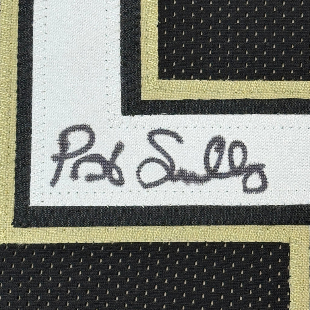 Framed Signed Pat Swilling 35x39 New Orleans Black Jersey JSA COA
