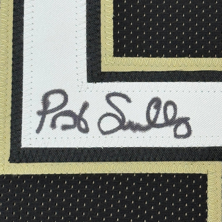 Framed Signed Pat Swilling 35x39 New Orleans Black Jersey JSA COA
