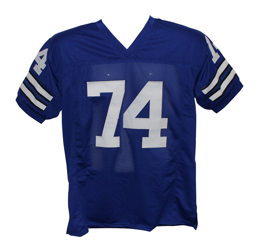 Bob Lilly Autographed/Signed Pro Style Blue XL Jersey HOF BAS 30624