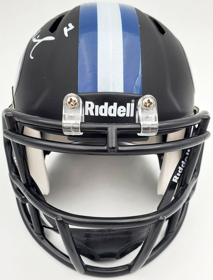 Zach Wilson Signed BYU Cougars Matte Black Speed Mini Helmet Beckett BAS