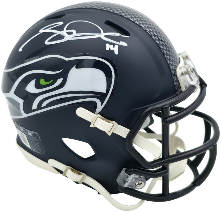 Sam Darnold Auto Seahawks Blue SB LX Champions Logo Speed Mini Helmet Beckett