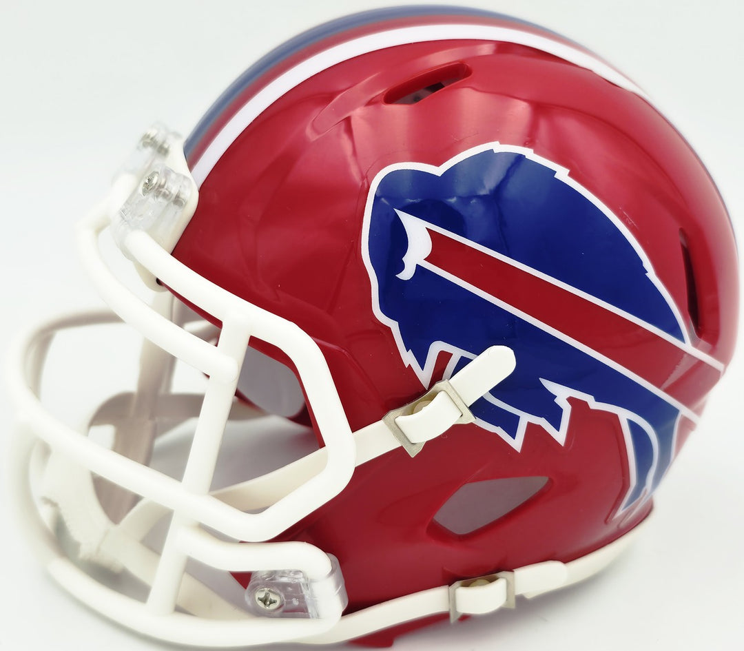 DJ Moore Signed Buffalo Bills Red 1987-01 Throwback Speed Mini Helmet