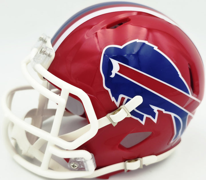 DJ Moore Signed Buffalo Bills Red 1987-01 Throwback Speed Mini Helmet