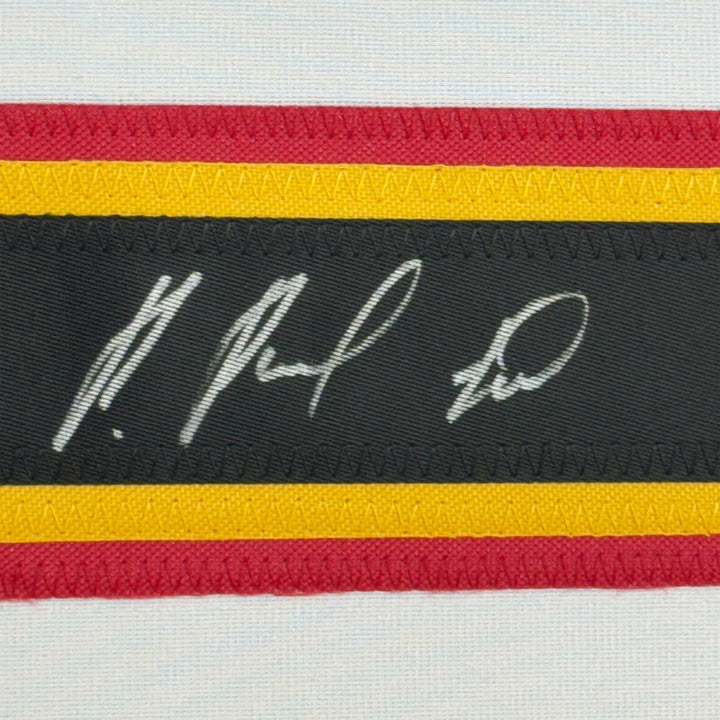Framed Autographed/Signed Pavel Bure 35x39 Vancouver White Hockey Jersey JSA COA