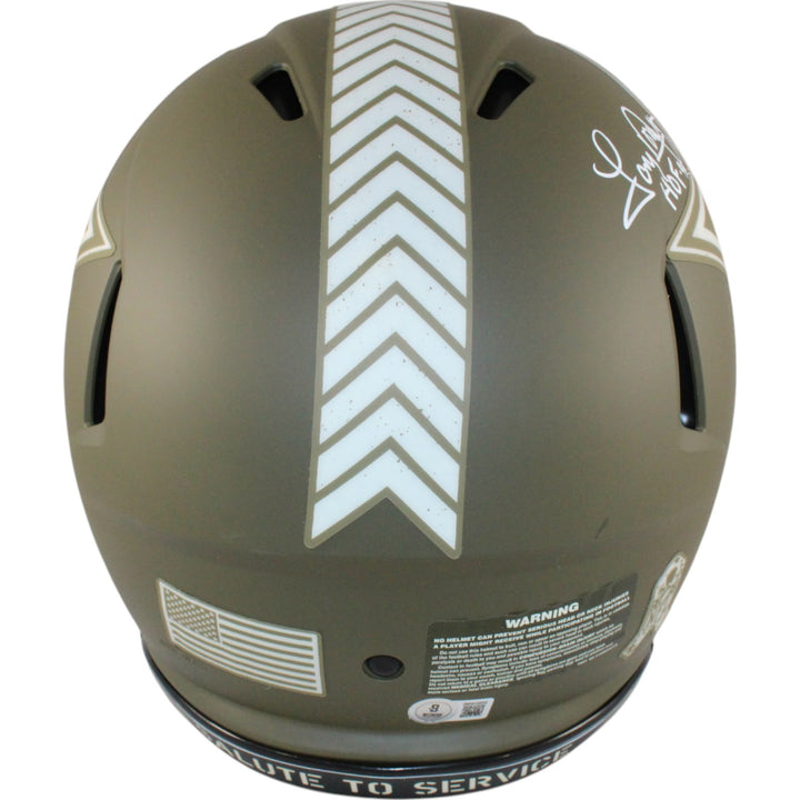 Pearson/Staubach/Dorsett Signed Dallas Cowboys 22 STS Pro Helmet HOF BAS 50060