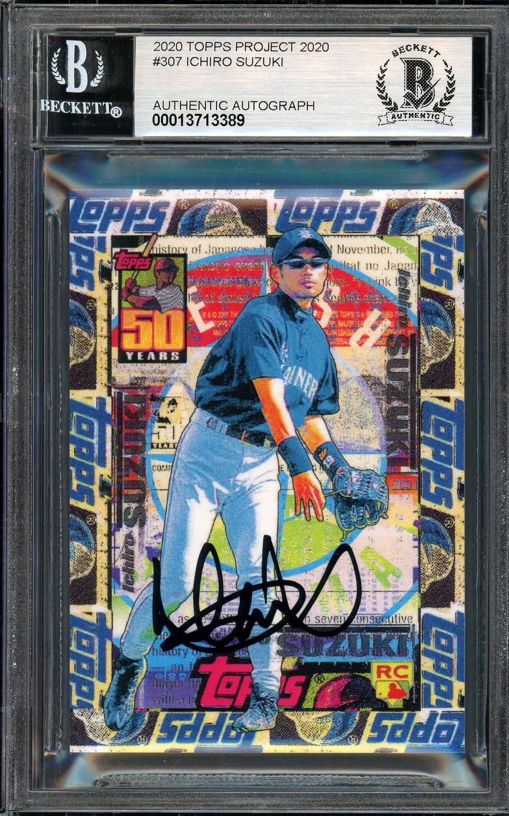 Ichiro Suzuki Auto Topps Project 2020 Tyson Beck Card 307 Sig 10 /10 BAS