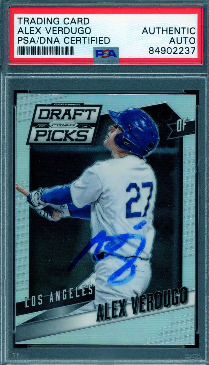 Alex Verdugo PSA DNA Coa Signed 2014 Panini Prizm Draft Picks Rookie Autograph
