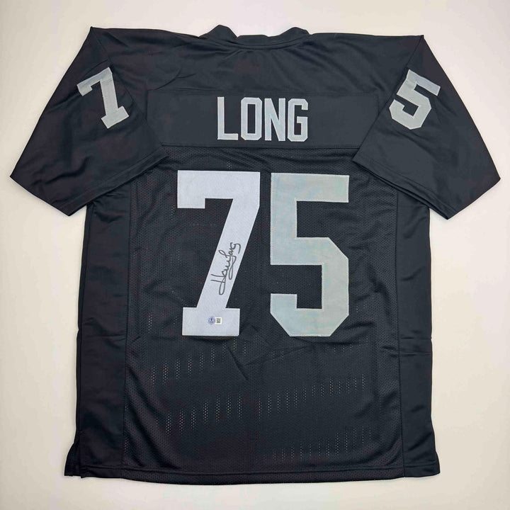 Autographed/Signed Howie Long Oakland White Football Jersey Beckett BAS COA