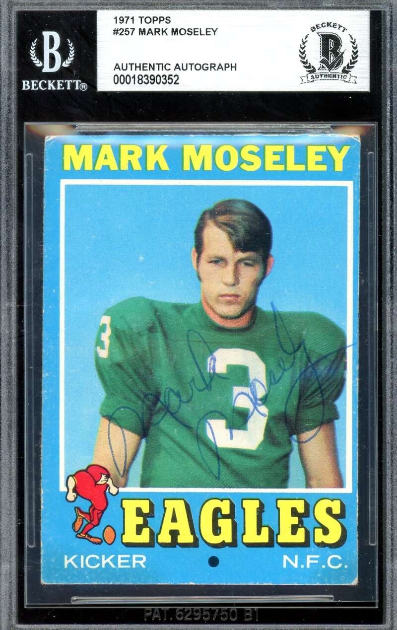 Mark Moseley Beckett BAS Signed 1971 Topps Rookie Autograph