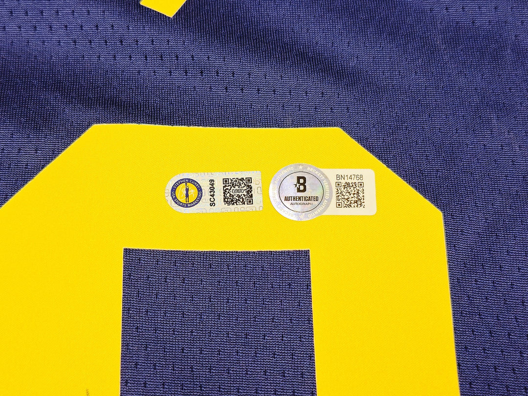 Warriors Stephen Curry Auto Blue Nike Jordan Statement Jersey 48 Bible Verse BAS