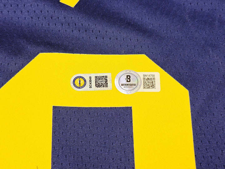 Warriors Stephen Curry Auto Blue Nike Jordan Statement Jersey 48 Bible Verse BAS