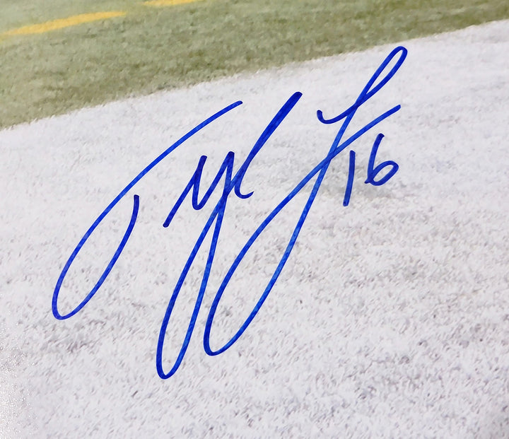 Tyler Lockett Signed Framed 16x20 Photo Seahawks Toe Tap Touchdown MCS Holo