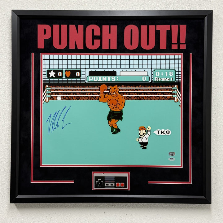 Mike Tyson Signed Custom Framed 16x20 Punch Out Photo PSA Autographed