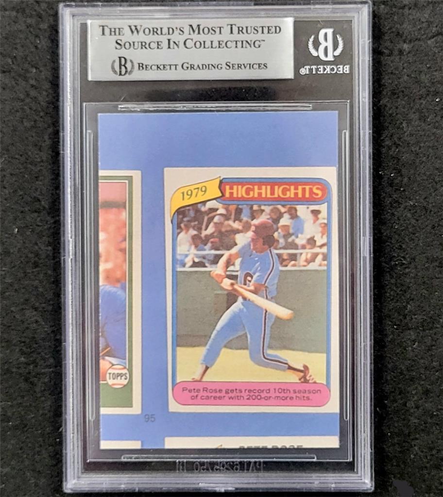 Pete Rose signed 1985 Topps #95 Philadelphia Phillies Trading Card auto BAS