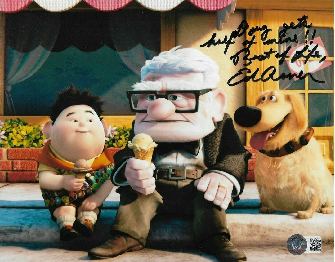 ED ASNER SIGNED AUTOGRAPHED UP 8x10 PHOTO DISNEY CARL ELF GARGOYLES HUDSON BAS H