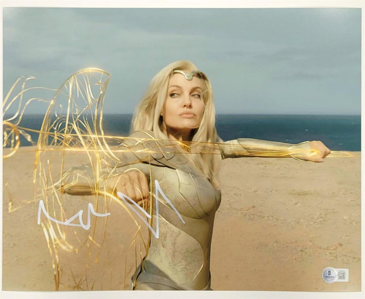 Angelina Jolie signed Marvel Eternals Thena 11x14 photo autograph ~ Beckett BAS