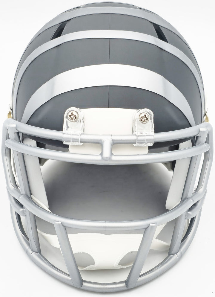 Ja'Marr Chase Signed Bengals Slate Silver Speed Mini Helmet Beckett Wit