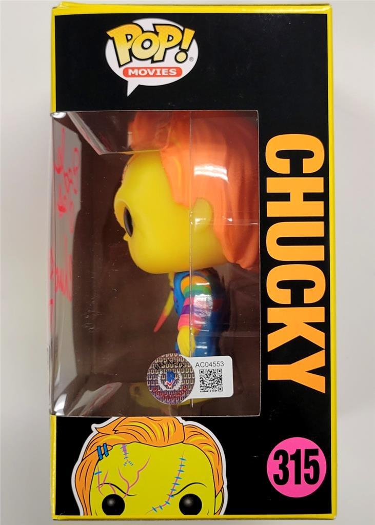 Ed Gale signed Blacklight Chucky Funko Pop! Pink autograph ~ BAS Beckett