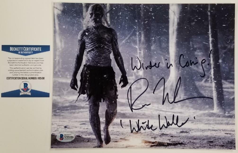 Ross Mullan signed Game Of Thrones 8x10 Photo + Inscription #3 ~ Beckett BAS COA