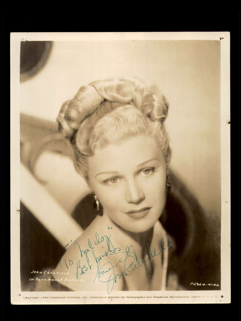 Joan Caulfield JSA Coa Signed 8x10 Photograph Autograph