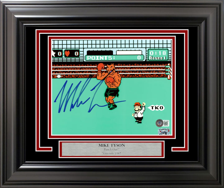 Mike Tyson Signed Framed 8x10 Photo Nintendo Punch-Out!! Beckett BAS QR