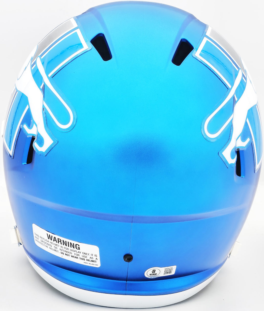 Sam LaPorta Auto Lions Flat Matte Blue 2023 Alternate FS Replica Helmet Beckett