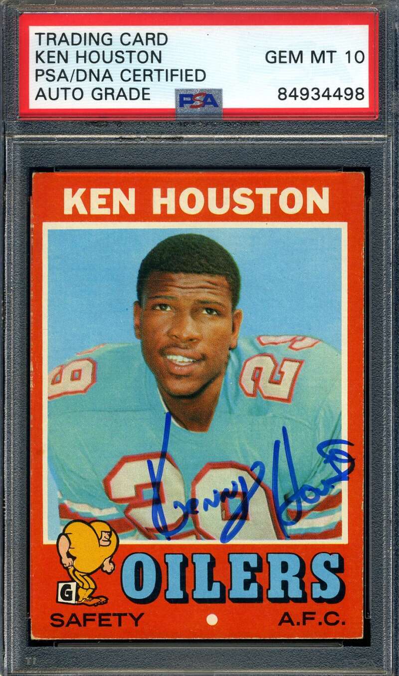 Ken Houston Gem Mint 10 PSA DNA Signed 1971 Topps Rookie Autograph
