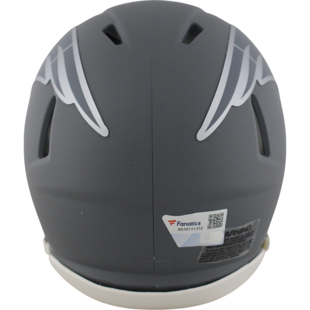 Tom Brady Autographed New England Patriots Slate Mini Helmet Fanatics 48957