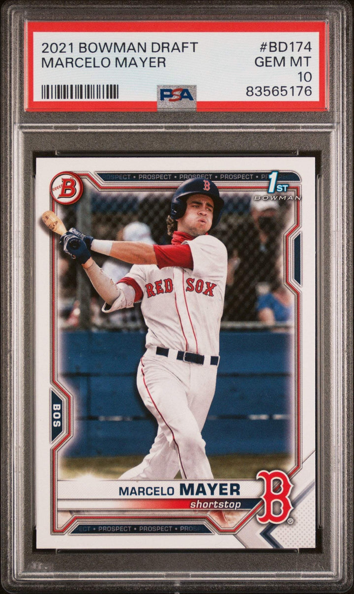 Graded 2021 Topps Draft Marcelo Mayer #BD174 Rookie RC Baseball Card PSA 10 Gem