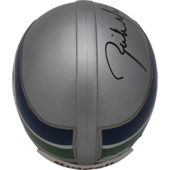 Rick Mirer Signed Seattle Seahawks VSR4 Replica Mini Helmet Beckett 44183