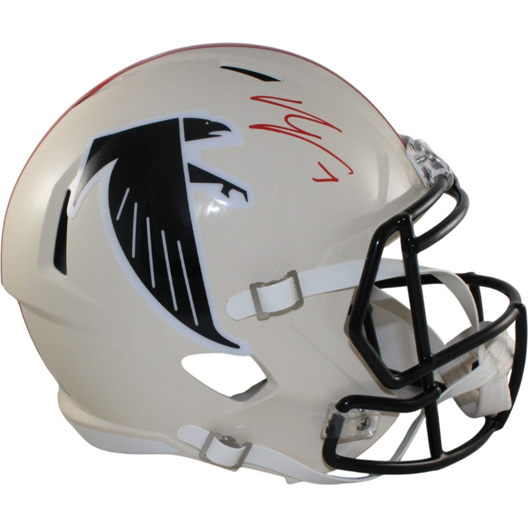Bijan Robinson Autographed Atlanta Falcons F/S Retro Helmet Beckett WIT 56194