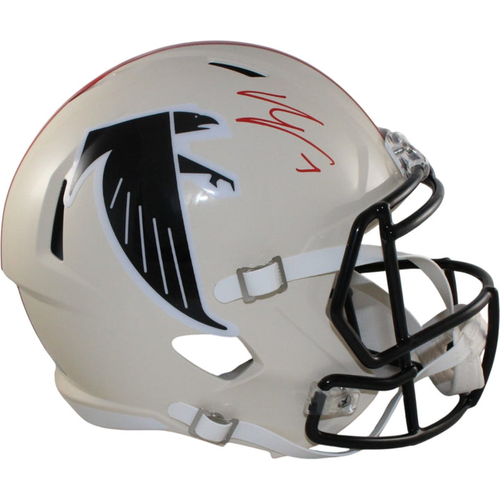 Bijan Robinson Autographed Atlanta Falcons F/S Retro Helmet Beckett WIT 56194