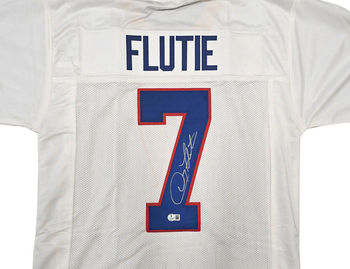 Buffalo Bills Doug Flutie Signed White Jersey Beckett Witness