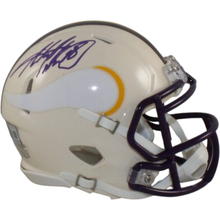 Adrian Perterson Signed Minnesota Vikings Retro Mini Helmet Beckett WIT 57542