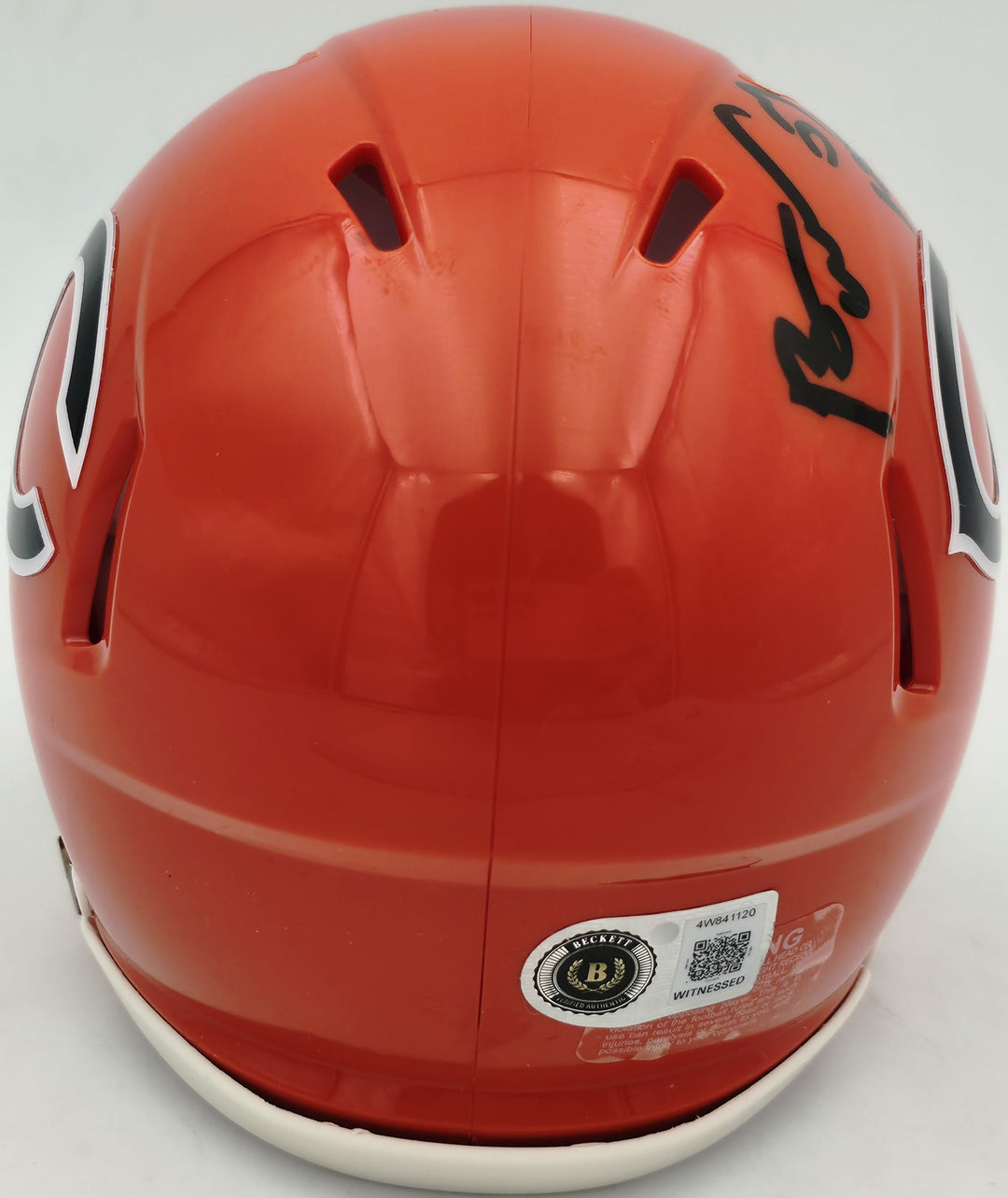 Brian Urlacher Signed Bears Orange Mini Helmet HOF 18 Beckett Witness