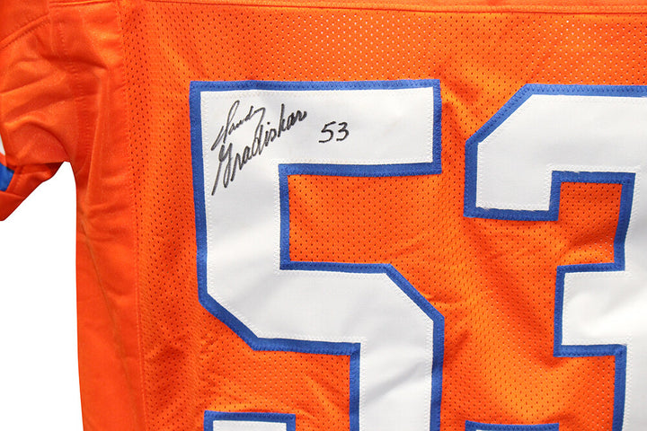Randy Gradishar Autographed/Signed Pro Style Orange XL Jersey Beckett 40215
