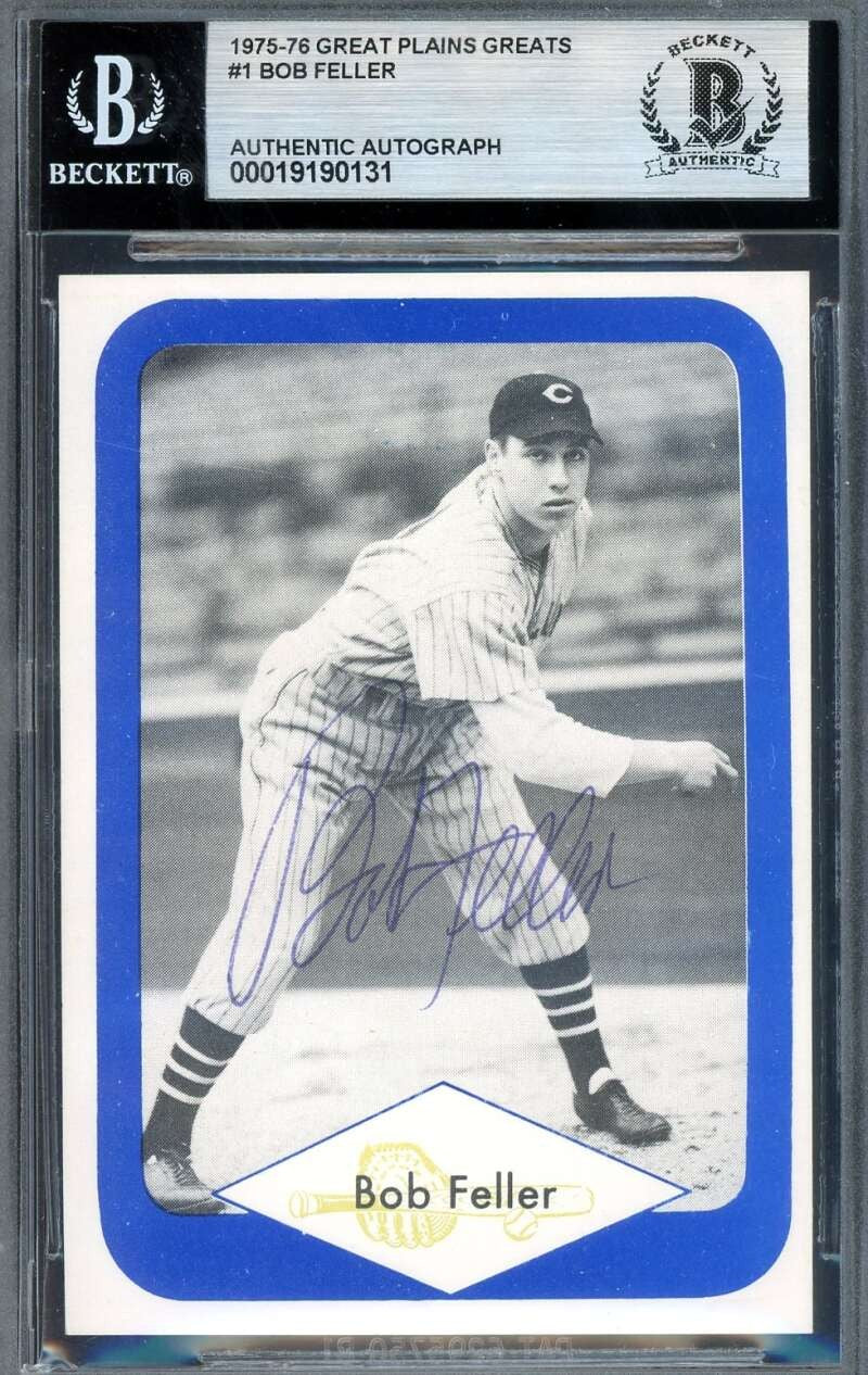 Bob Feller Beckett BAS Signed 1975-76 Great Plains Greats Autograph